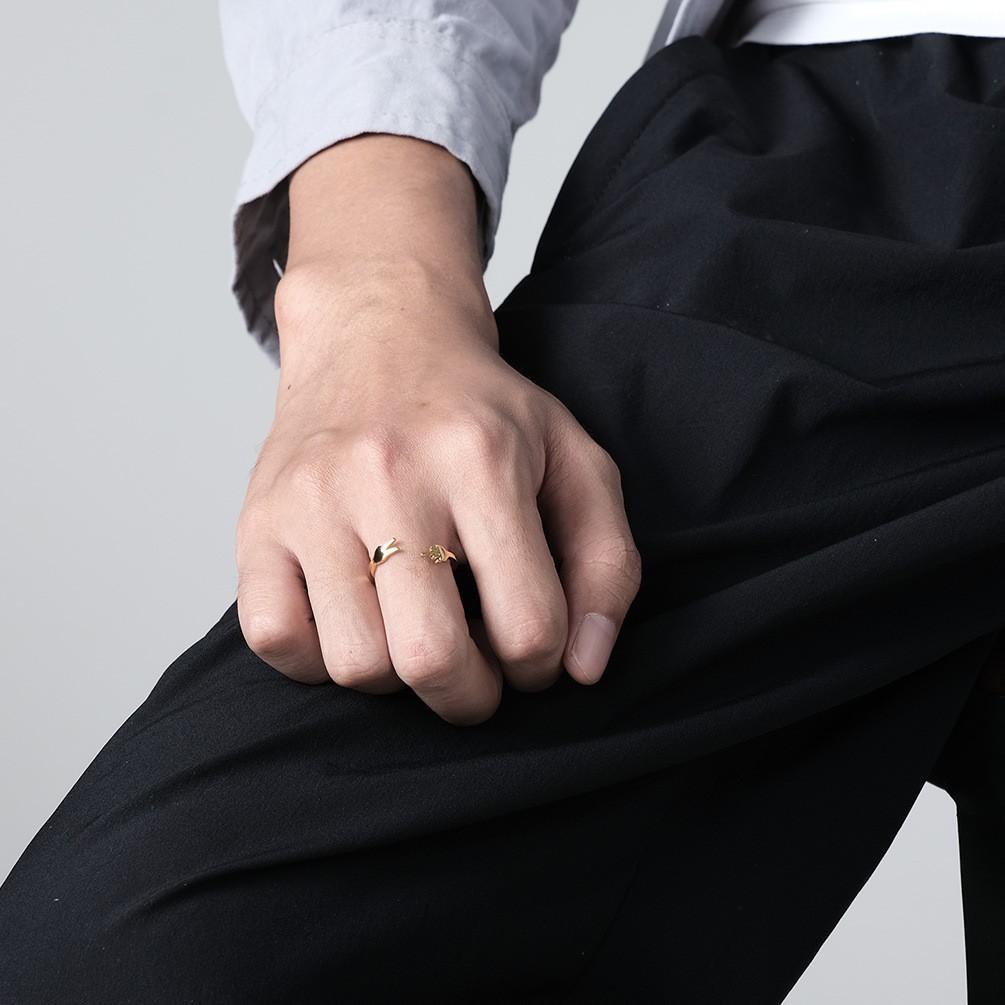 Новое V-образное кольцо из титановой стали с вертикальным средним пальцем, нишевые и персонализированные аксессуары для одежды