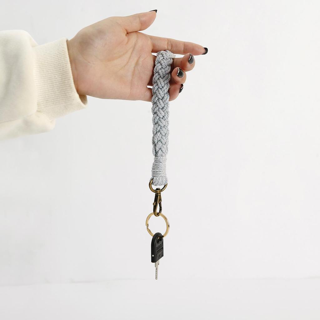 Hand-Woven Cotton Rope Keychain Lanyard Pendant