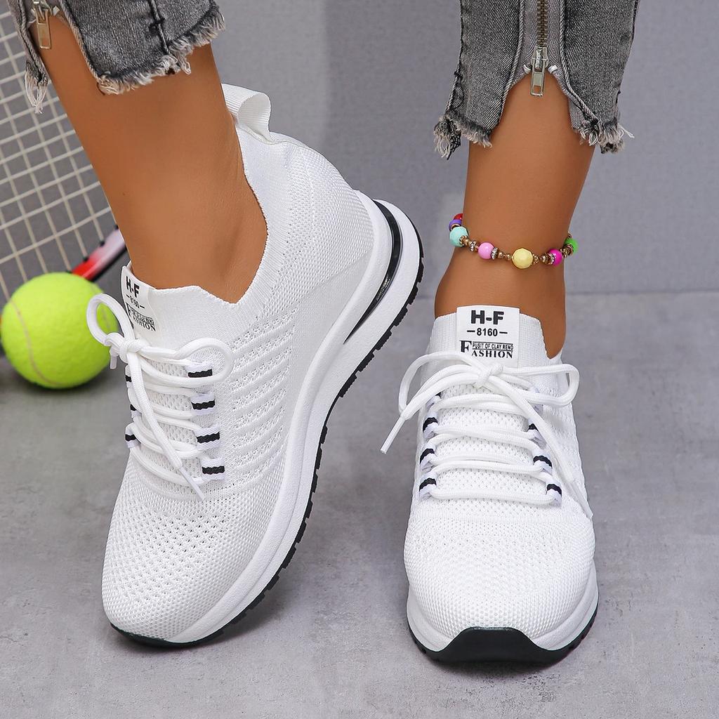 Fashion 2024 Brand Ladies Shoes Lace Up Women's Vulcanize Shoes Fashion Solid Ladies Casual Shoes New Round Head Mesh Sneakers Zapatos
