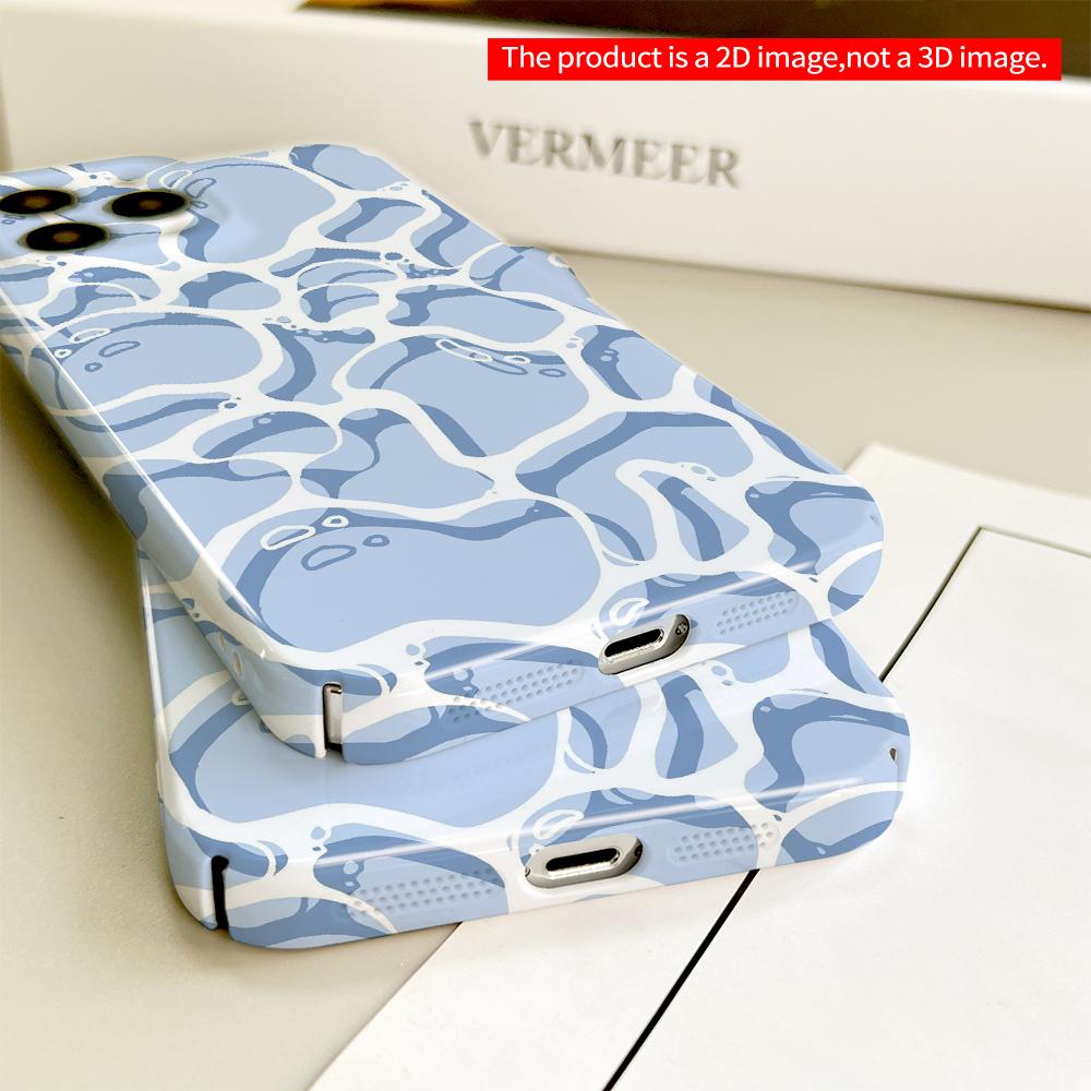 Blue Abstract Bubble Pattern Phone Case All inclusive film hard phone case, compatible with iPhone 18 Pro Max 17 16 15 14 13 12 11