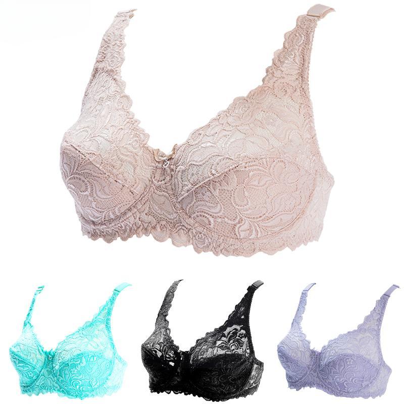 Women Bra Transparent Ultrathin Bralette Plus Size Underwear Lace Brassiere