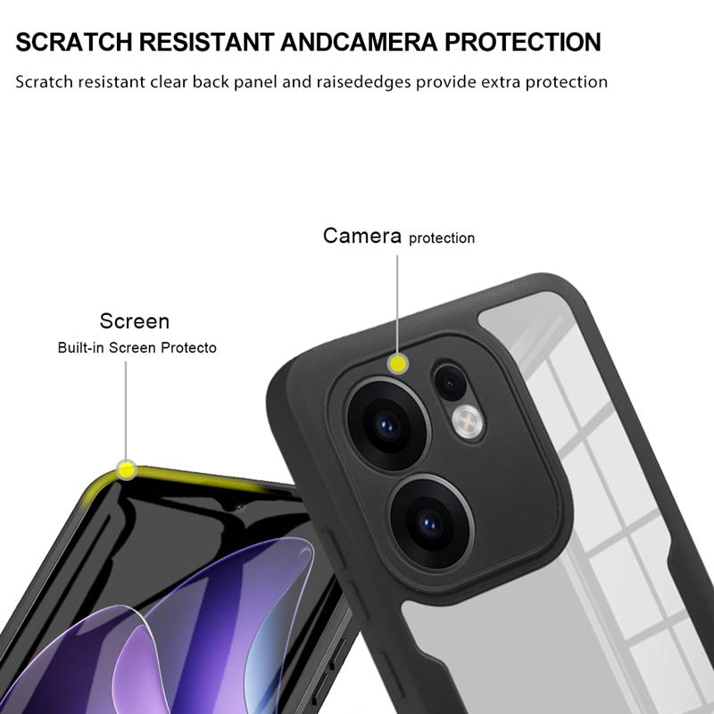 Для OPPO Reno 13F Чехол 360 Полная защита Чехол для телефона Для Reno 13F 13 F Reno13F Прозрачный экран с силиконовым бампером Funda