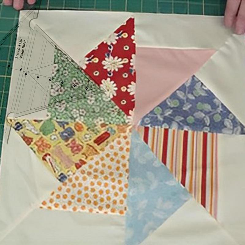 Швейная клиновидная линейка Ультратонкая акриловая измерительная линейка с 60 и 120 градусами Шаблон для пэчворка своими руками Прозрачный треугольник