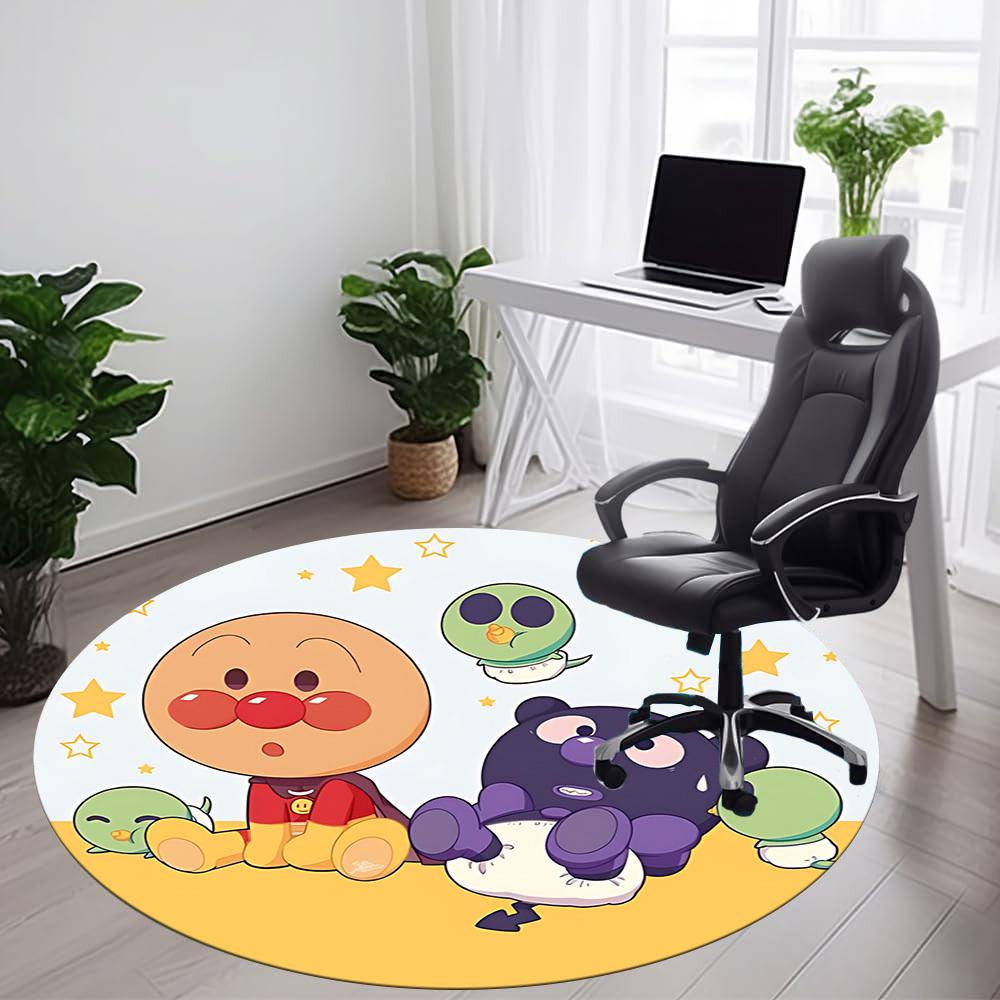 1PC Anpanman Office Round Area Rug Suitable For Office, Under Office Chairs Bedroom Living Room Home Decor, Room Deco T1224015