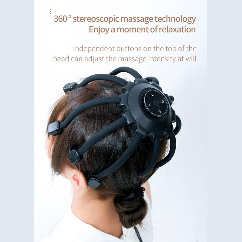 Электрический массажер для головы, скребок для головы, Bluetooth, музыкальная вибрация, массаж головы осьминога для расслабления и снятия стресса, лучший сон