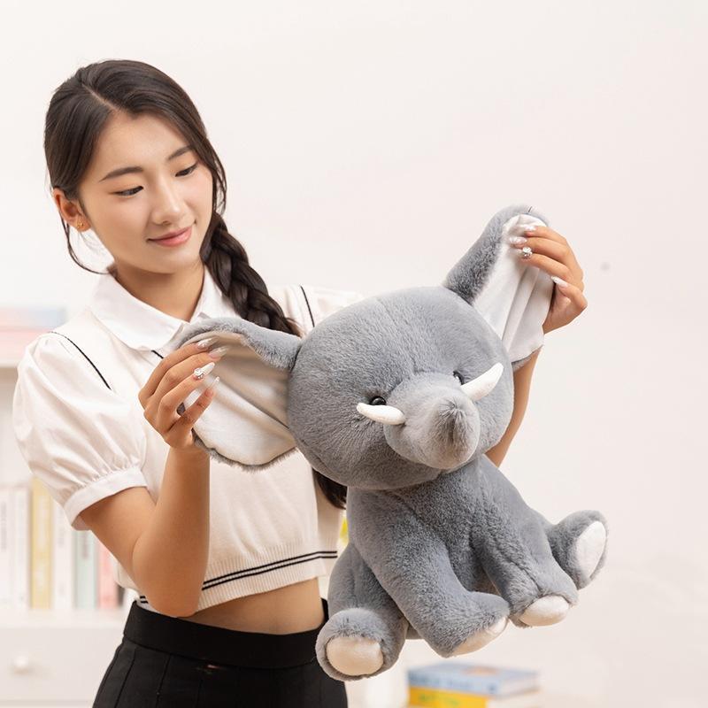 Cartoon Cute Sitting Posture Cute Teeth Elephant Doll Plush Toy Doll Children Sleep Comfort Pillow Doll Gift