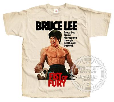 Футболка Bruce Lee Fist of Fury Tee V2 Постер Натуральный Винтажный все размеры S - 5XL