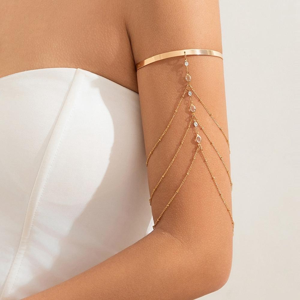 Модные украшения на руку Модный сексуальный многослойный браслет-цепочка со стразами и кисточкой на предплечье, браслет-манжета, нарукавник, женские аксессуары