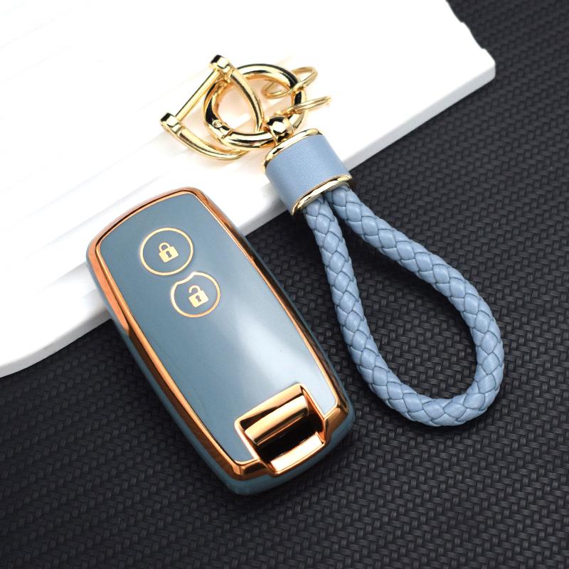 Auto Key Cover Keychain For Suzuki Swift Grand Vitara SX4 Scorss XL-7 2Buttons TPU Car Remote Key Shell Fob Cover Case Holder Protector
