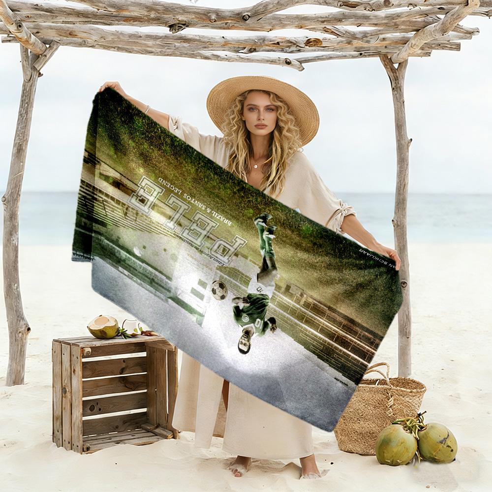 Usa Soccer Star Beach Towel Quick-Dry Soft Microfiber Comfortable Lightweight Perfect for Traveling Yoga Camping and Swimming