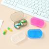 With Lid 2-gird Pill Box Snap-on Design Pill Packing Box Portable Mini Medicine Box Travel