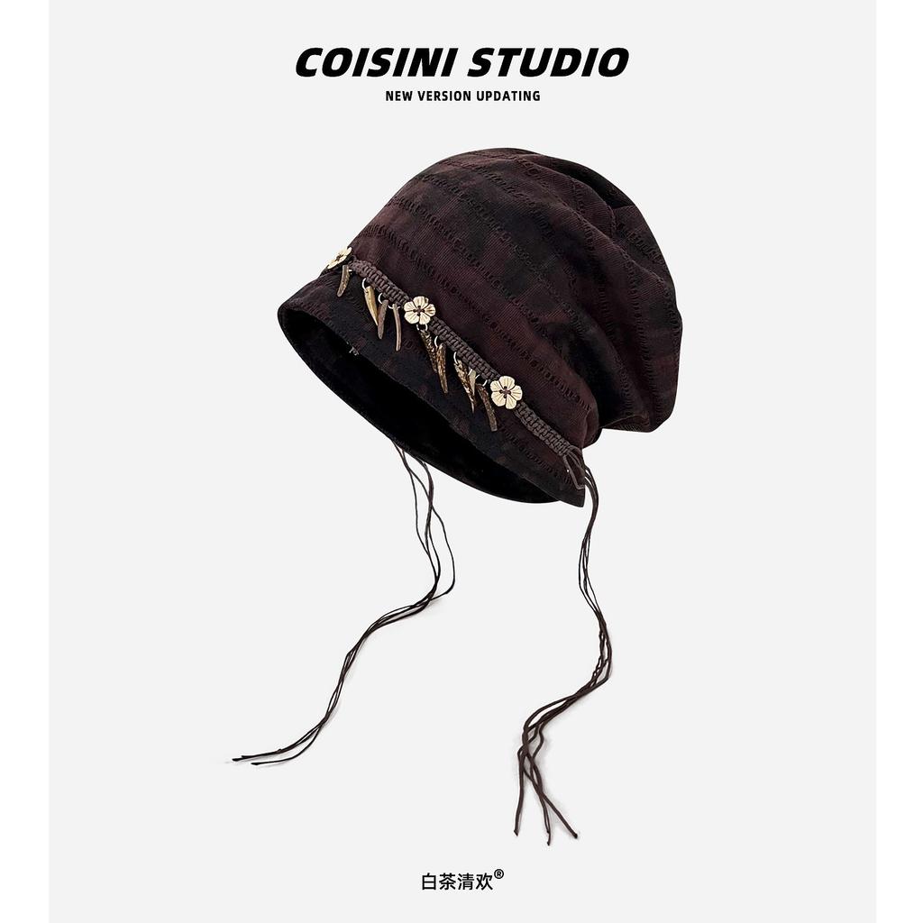Ethnic style Northwest Sichuan West tourism piling hats Children's early autumn tie-dyeing atmosphere Big head circumference Versatile Baotou cold hat