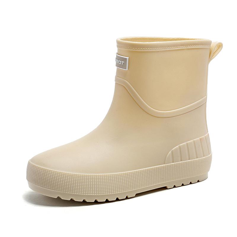 Women's Non-Slip Mid-Calf Japanese Rain Boots - Fashionable Waterproof Outerwear Shoes