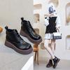 Маленькие ретро ботинки Мартин женская обувь 2025 новая мода простые повседневные сочетающиеся по цвету универсальные толстая подошва увеличение высоты