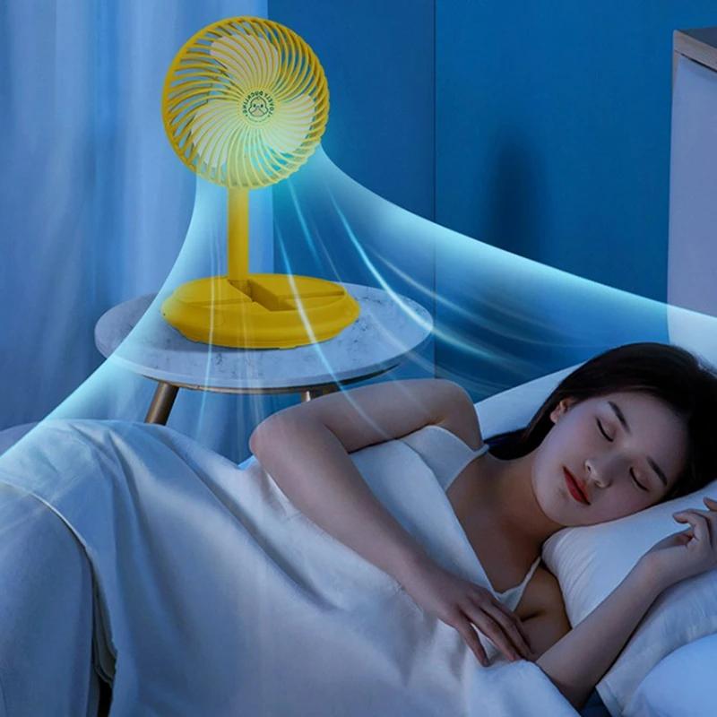 Новый электрический вентилятор, выдвижной складной маленький вентилятор с зарядкой через USB, портативный мини-настольный домашний уличный бесшумный складной электрический вентилятор