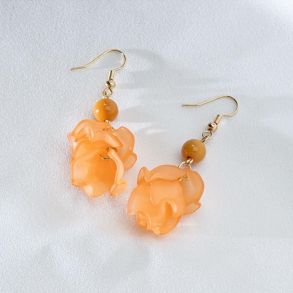 Pinkdudu Модные Простые Серьги-кисточки с красными цветами Сладкие Акриловые Сплавные Висячие Серьги для Женщин Ювелирные Подарки PD725