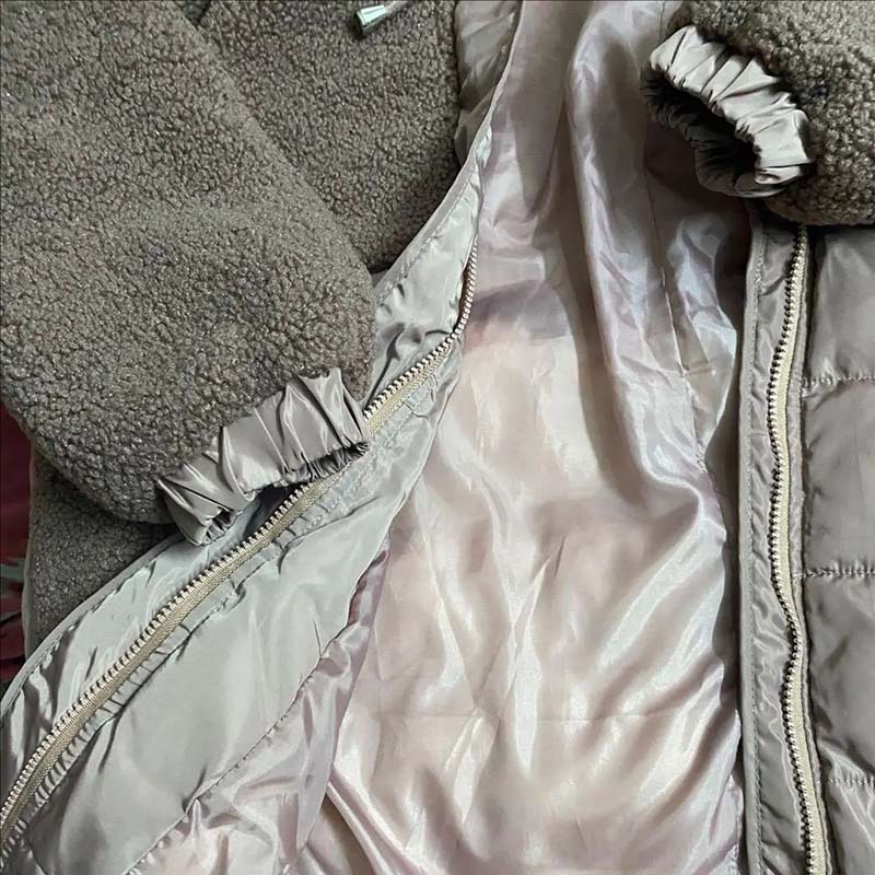 Зимняя женская мода свободная толстая теплая хлопковая куртка с капюшоном теплая парка средней длины из овечьей шерсти