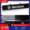 CXUX8 Car Sticker LED Car Front Grille Decorative Lamp Auto Mid-grid Beacon Light for Skoda Octavia Rapid Fabia Superb Kodiaq Scala Ka