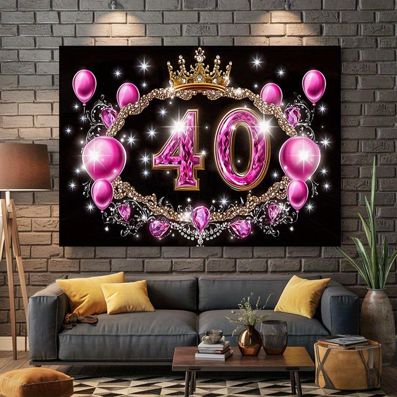 Party banner luxurious and dazzling 40th birthday backdrop polyester banner decorations