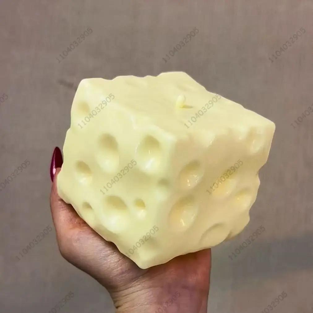 Гигантский сырный кубик - антистресс мялка. Большая формуемая сжимаемая игрушка-непоседа для АСМР, сенсорная, противострессовая. Подарок на вечеринку.