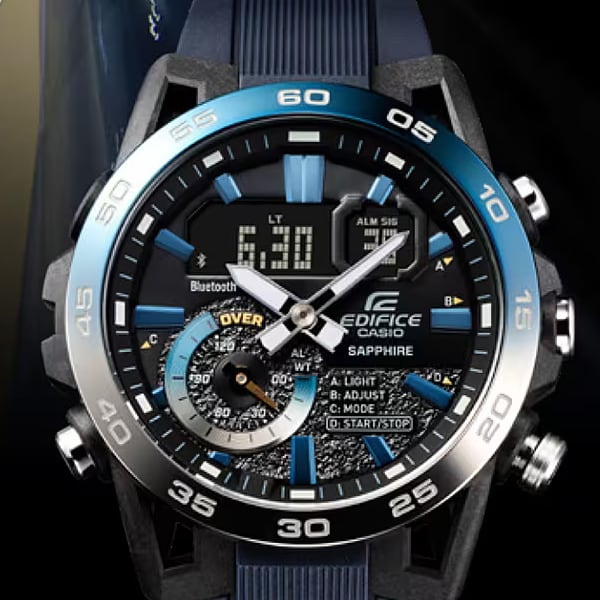 Casio Men's EDIFICE ECB-40YNP-1AJF [EDIFICE Nighttime Drive Series] Round Watch Digital Analog