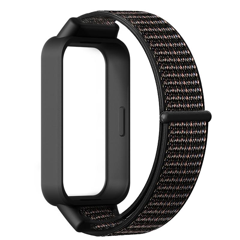 Чехол + Ремешок для Xiaomi Redmi band 3 аксессуары спортивный Нейлоновый браслет correa + Защитный Бампер корпус Чехол для mi band 9 active