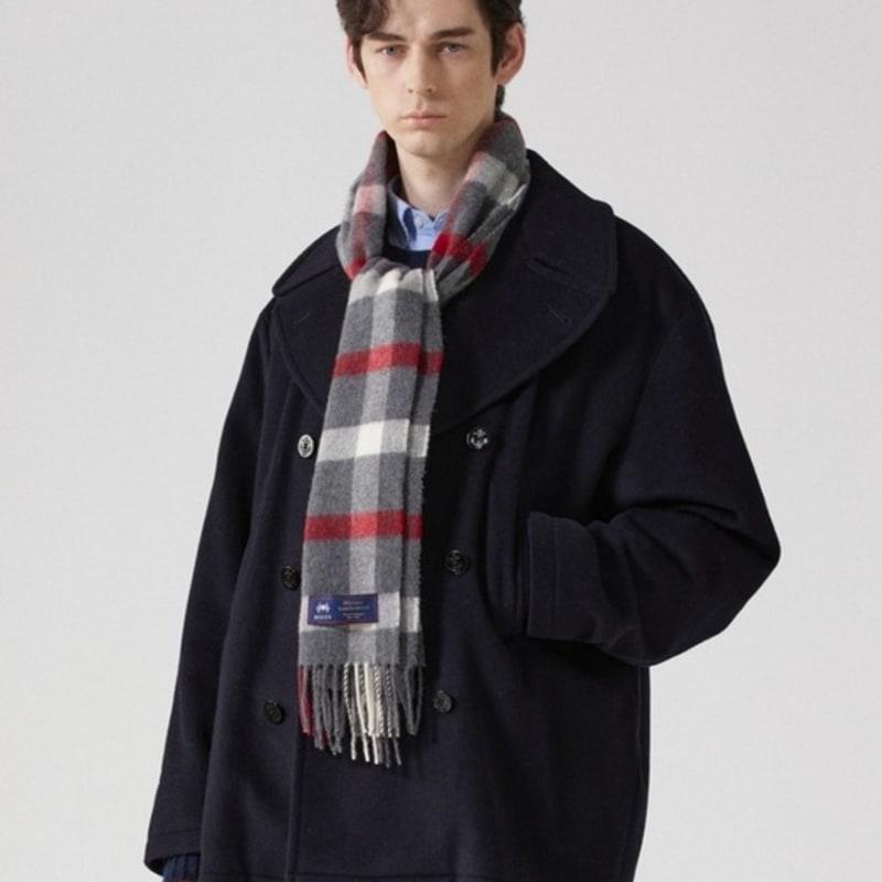 ABRAHAM MOON Шарф из мериносовой шерсти 25 см - Blythe Древесно-угольный красный