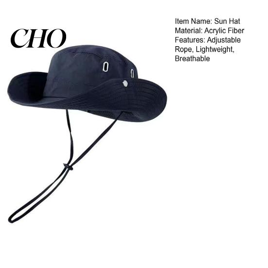 Sun Hat for Men Women Wide Brim Fishing Adjustable Windproof Rope Hiking Protection Breathable Summer Outdoor Travel Camping Lightweight