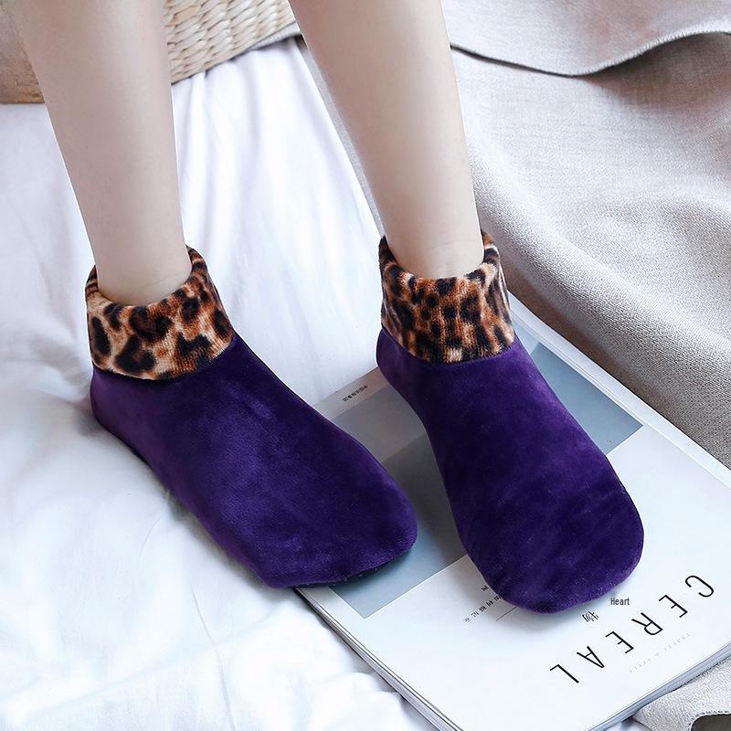 Женские утолщенные нескользящие домашние носки Plus Velvet – теплые бахилы средней высоты для осени и зимы.