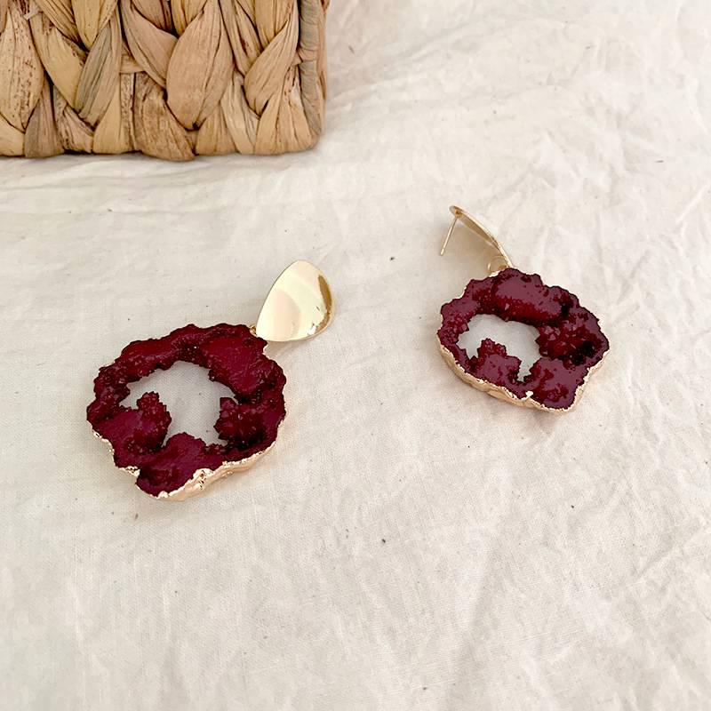 Серьги-гвоздики Изысканные модные нестандартные серьги с геометрией в форме капли из натурального камня женские ювелирные изделия серьги элегантные красивые