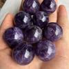 1pcs 2-2.5cm Natural Amethyst Quartz Stone Sphere Crystal Ball Fluorite D6W0