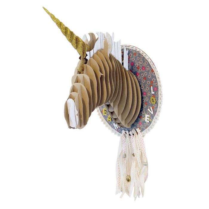 Maquette en carton à assembler Trophée Licorne 25x40x28 cm