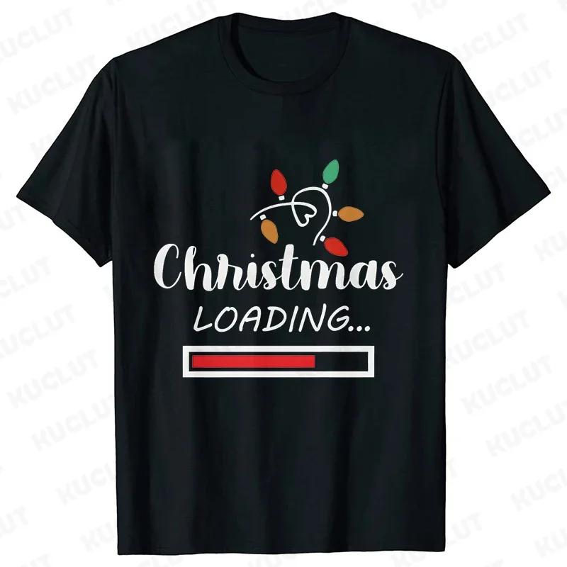 Christmas Loading Graphic TShirt Women Clothing Casual Short Sleeve Tees Happy New Year Tshirt Fashion Merry Christmas Yk Tops