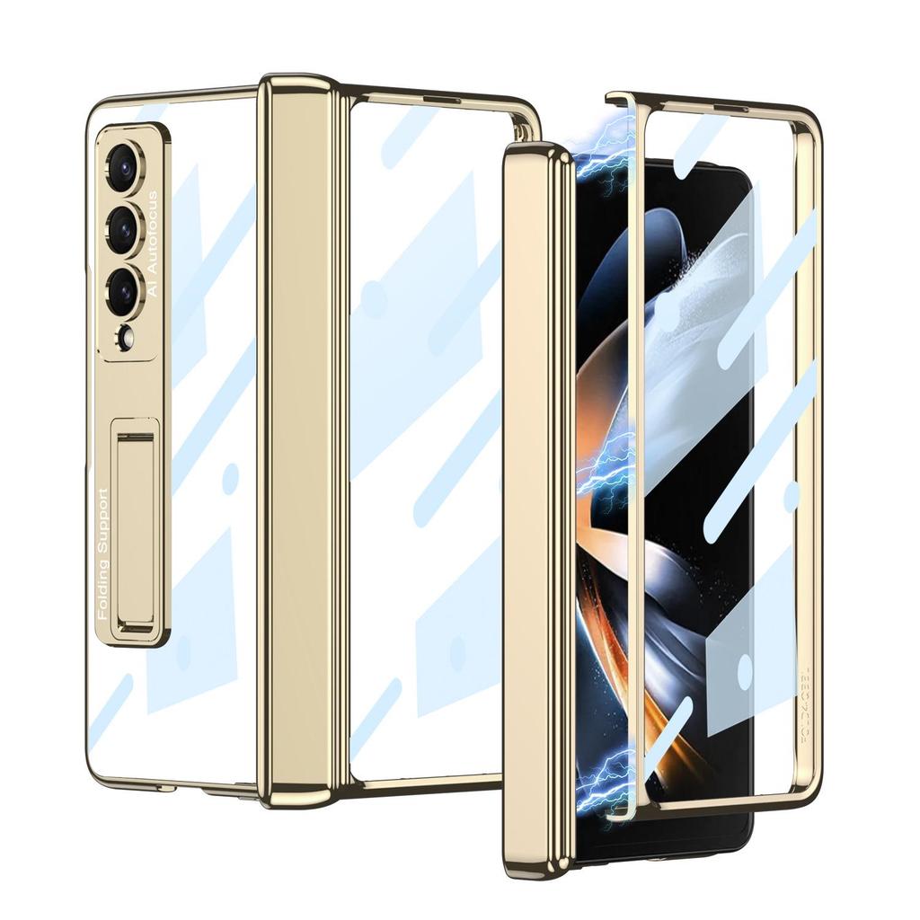 Прозрачный магнитный чехол-подставка Samsung Z Fold 4 с гальваническим дизайном Phantom