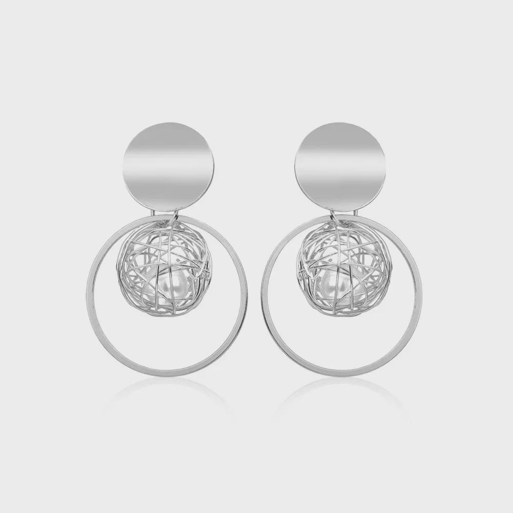 Элегантные золотые проволочные клипсы с жемчужным шариком — прокол не требуется