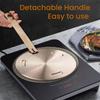 Induction Hob Converter Plate Heat Diffuser Plate with Removable Handle Stainless Steel Texture for Kitchen Worktop