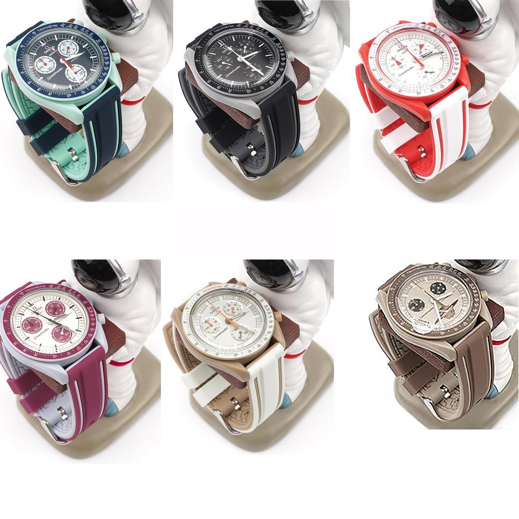 Ремешок для часов 20 мм для Swatch x OMEGA Speedmaster Силиконовый ремешок для часов для Swatch и Быстросъемный инструмент для замены и 3 шпильки в комплекте [Ylfcly]