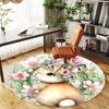 1pc rabbit flower Round Chair mat office Area Rug - Non-Slip, Floor Mat for Office, Bedroom, Ideal home decor gift c0112081