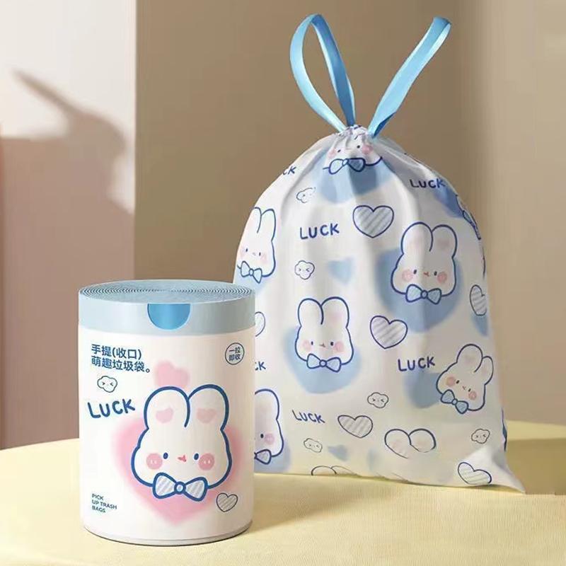 100 Pcs Cartoon Print Household High Quality Disposable Trash Pouch Kitchen Storage Garbage Bags Cleaning Waste Bag Plastic Bag