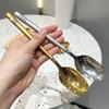 Long Handle Square Head Spoon Lantern Stainless Steel Watermelon Spoon Thickened Household Kitchen Supplies