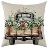 New Spring Car Plant and Flower Linen Pillowcase, Car Sofa Lumbar Pillow Cushion