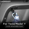 For Tesla Model Y 2022 Car Rear Trunk Retractable Hook Auto Modification Accessories ABS Trunk Storage Holder Hook 1 Pcs