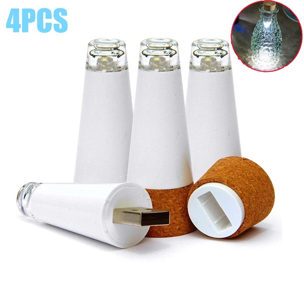 Mini Bottle Lights Cork Shaped Craft Light USB Powered Cork Lights Wine Bottles Party Decor Christmas Wedding Rechargeable Lamp