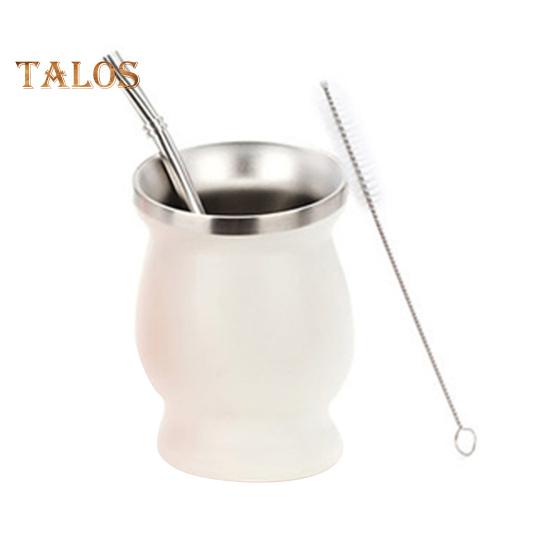 Набор чашек Yerba Mate, чашка в форме тыквы с двойными стенками из нержавеющей стали и щеткой для чистки чашек Bombilla, чайный набор, богатый антиоксидантами и повышающий энергию