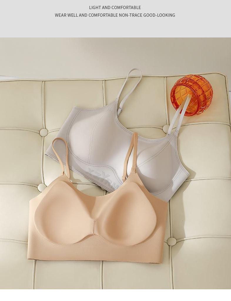 Women's Seamless Push-Up Strapless Camisole Bra with Spaghetti Straps and Beautiful Back Design