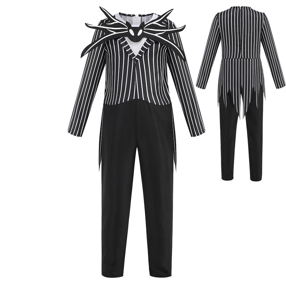 Boys Halloween Cosplay Disguise Costume Jack Nightmare Before Xmas Kid Christmas Role Play Dress Carnival Party Clothes