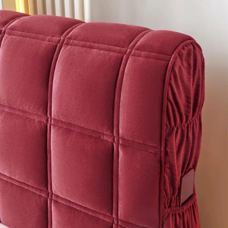 Роскошный супермягкий плюшевый стеганый чехол на голову кровати, универсальный бархатный защитный чехол на спинку кровати, утолщенный стеганый чехол на изголовье кровати