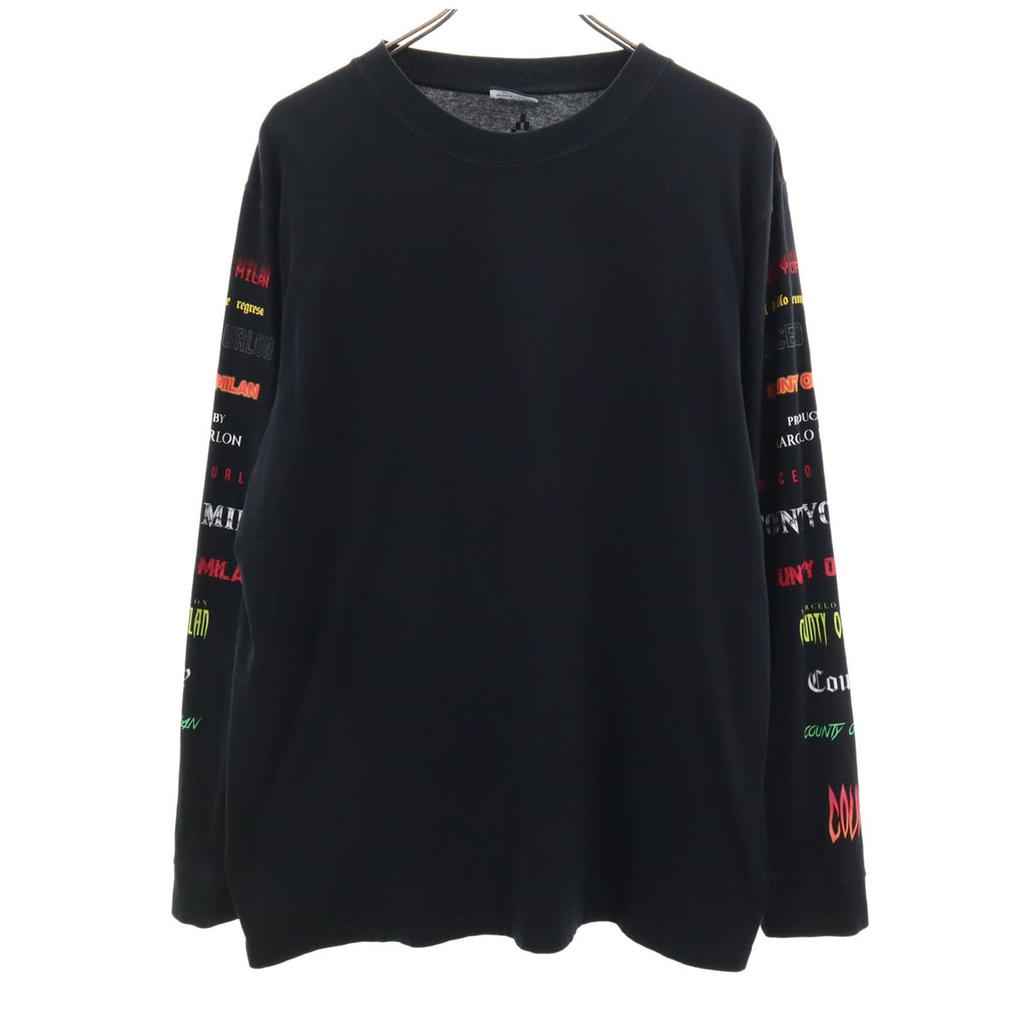 Marcelo Burlon Футболка с длинным рукавом с принтом на спине S черная Ron T Мужская Б/У