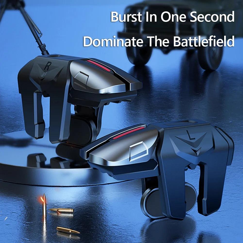 2pcs 6 Finger Gaming Trigger Latency-Free Control for PUBG Game Mobile Gamepad Trigger Joystick for Ios Android Mobiles Phones