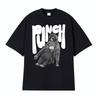 Punch The Monkey Графическая футболка в винтажном стиле Мужская одежда Летние винтажные модные футболки Топы 100% хлопок Оверсайз футболки